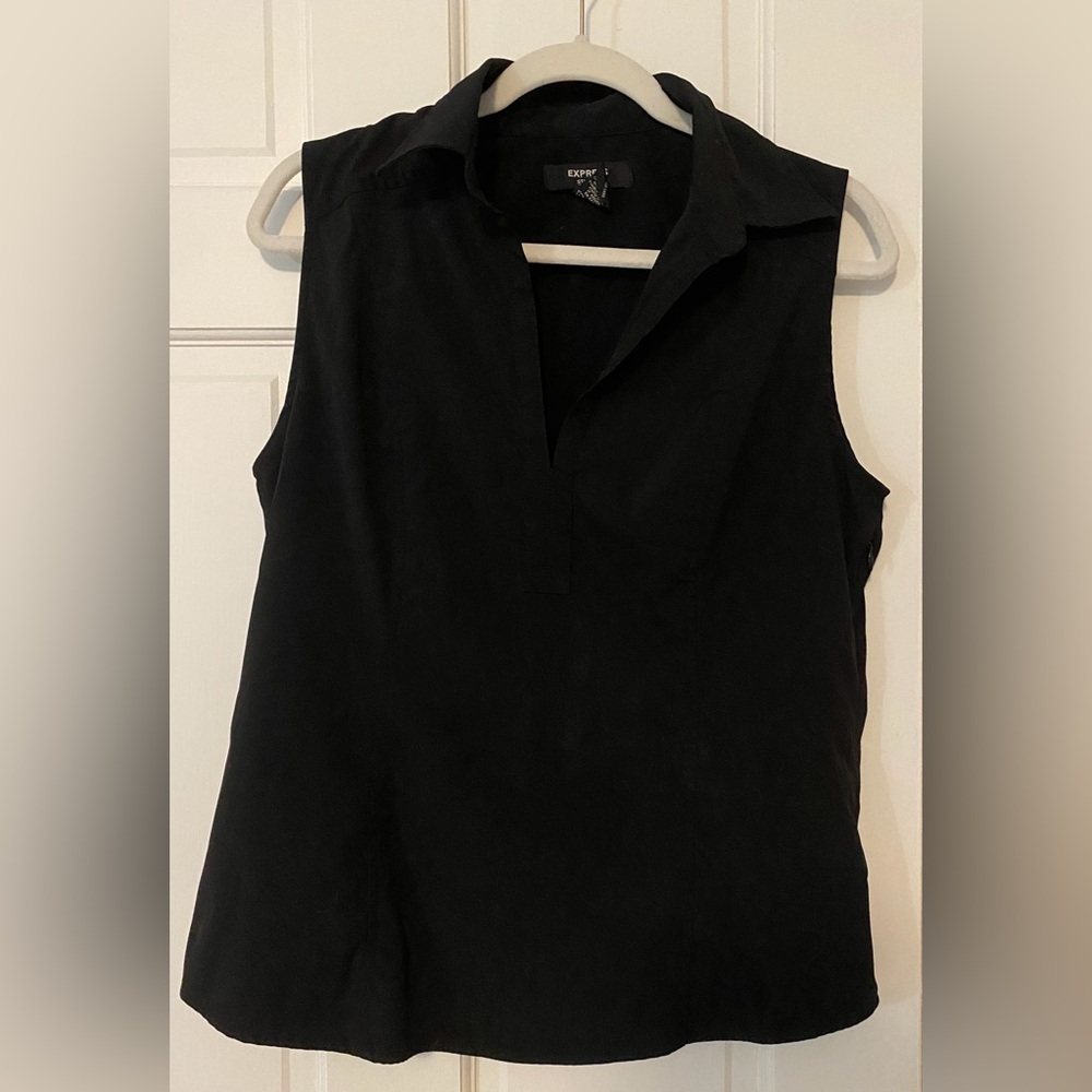 Vintage Express Collared Structured Tank Top Sz 14 - image 1